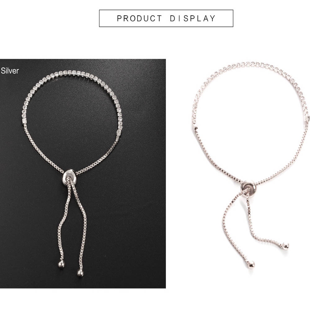 Vòng tay đính đá pha lê có thể điều chỉnh kích cỡ sang trọng