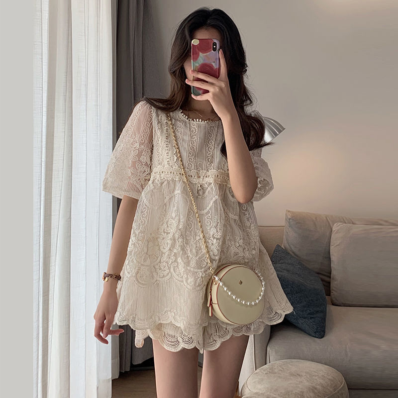 Set Đồ Bộ Ngắn Phối Ren Thời Trang Quyến Rũ Cho Nữ | BigBuy360 - bigbuy360.vn