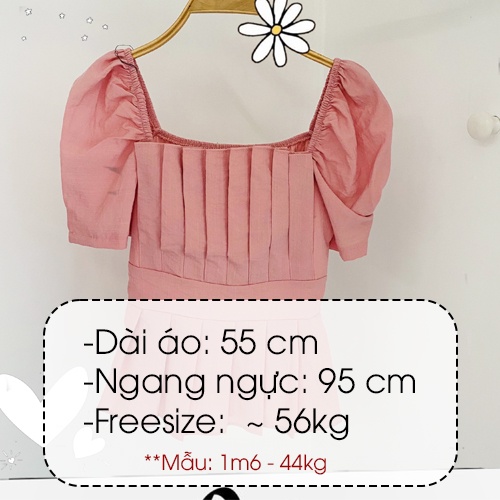 Áo peplum cổ vuông sơ mi tay phồng kiểu che bụng nữ đẹp CHUU A6697