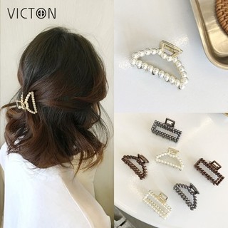 Kẹp tóc đính đá và ngọc trai nhỏ phong cách Hàn Quốc