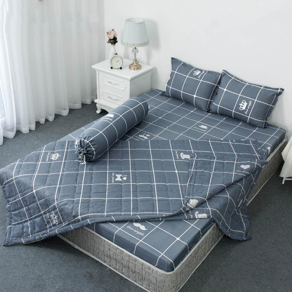 Chăn hè Cotton Poly - Mềm hè trần bông 2 mặt - Chất vải mềm mịn mát - Kích thước 1M8x2M - Ga gối NguyetBedding