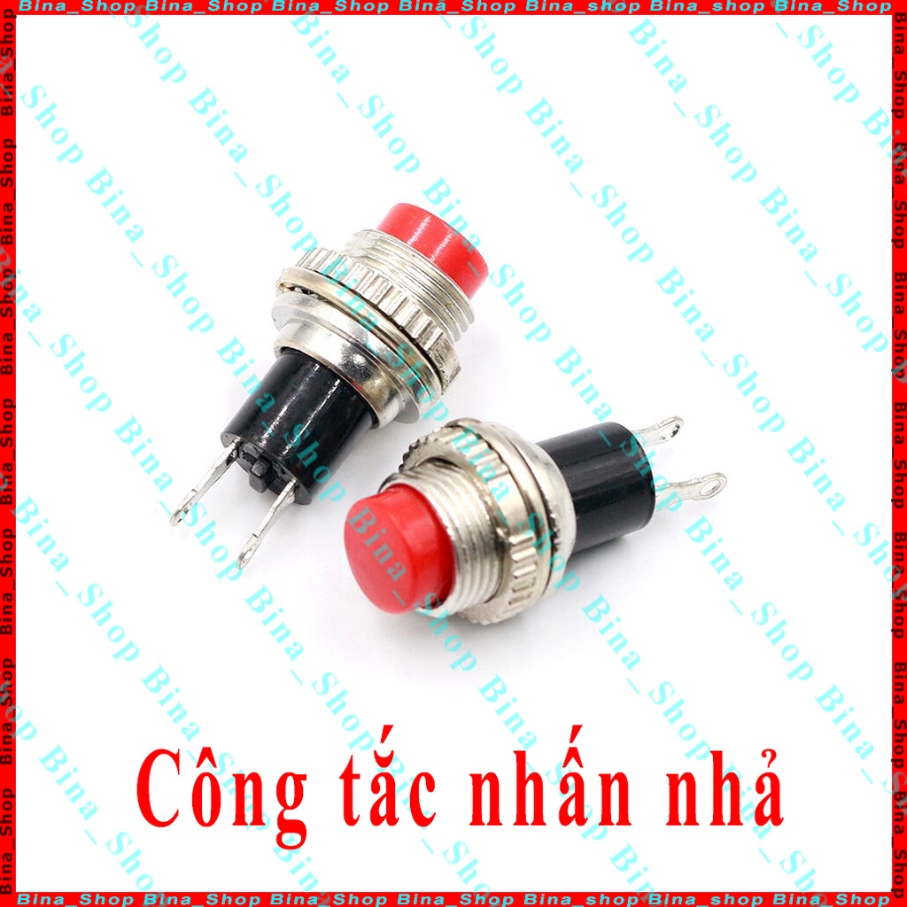 Công tắc nhấn nhả 10mm công tắc nhấn tạm thời màu đỏ