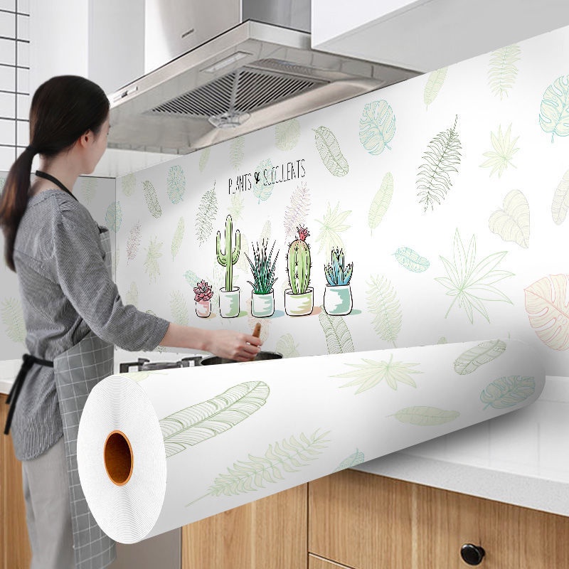 Miếng Dán Tường Dày Dặn Chống Thấm Nước/ Bám Dầu/ Ẩm Mốc Tiện Dụng Cho Nhà Bếp/ Nhà Tắm