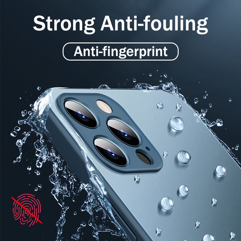 Ốp Điện Thoại Mặt Kính Cường Lực Cứng Chống Sốc Viền Vuông Cho iPhone 14 13 12 11 Pro Max XS XR X 8 7 Plus + SE 2020
