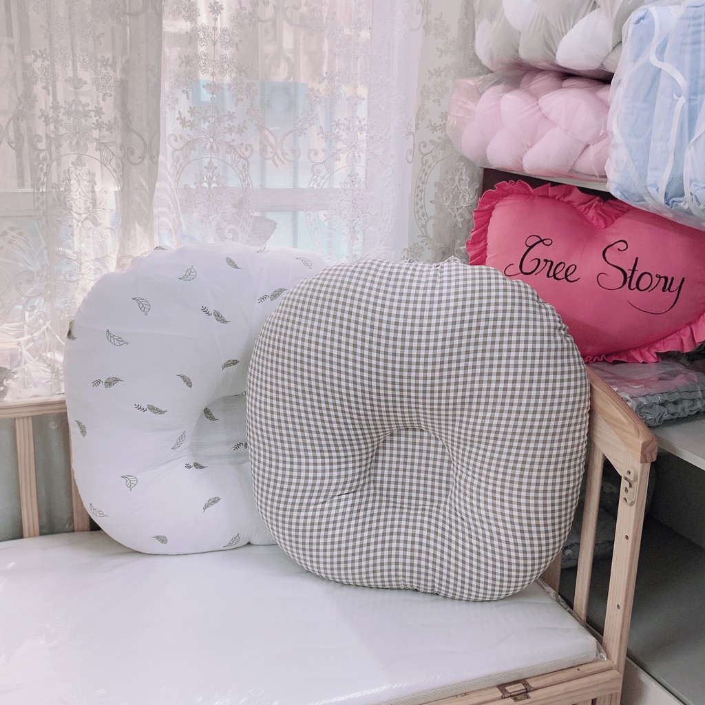 Gối chống trào ngược vải xô muslin và cotton nhăn cao cấp