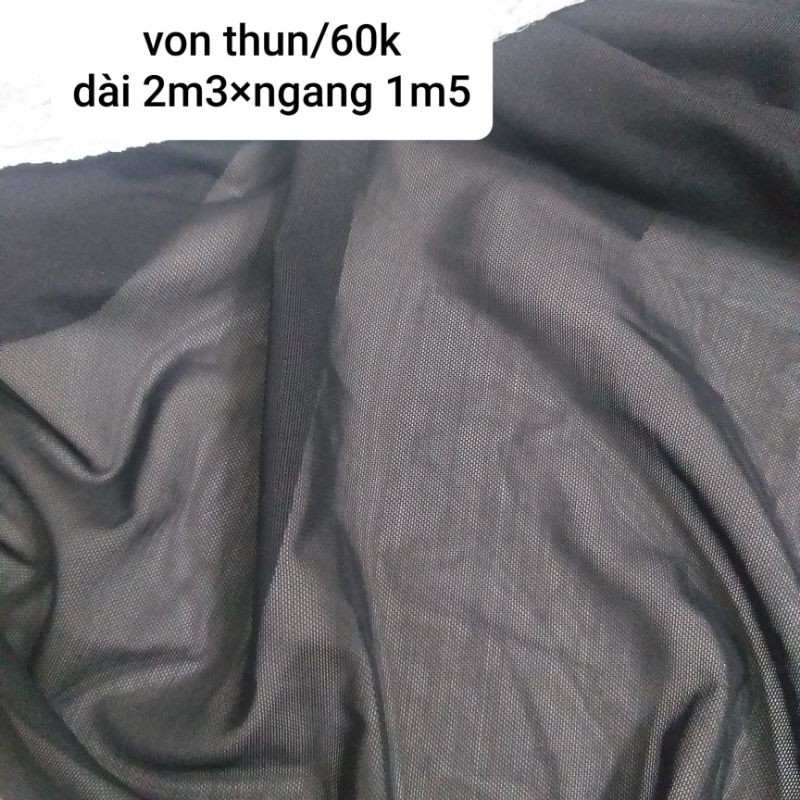 vải von thun , màu đen , khổ 1m5 (dài 2m3/60k)