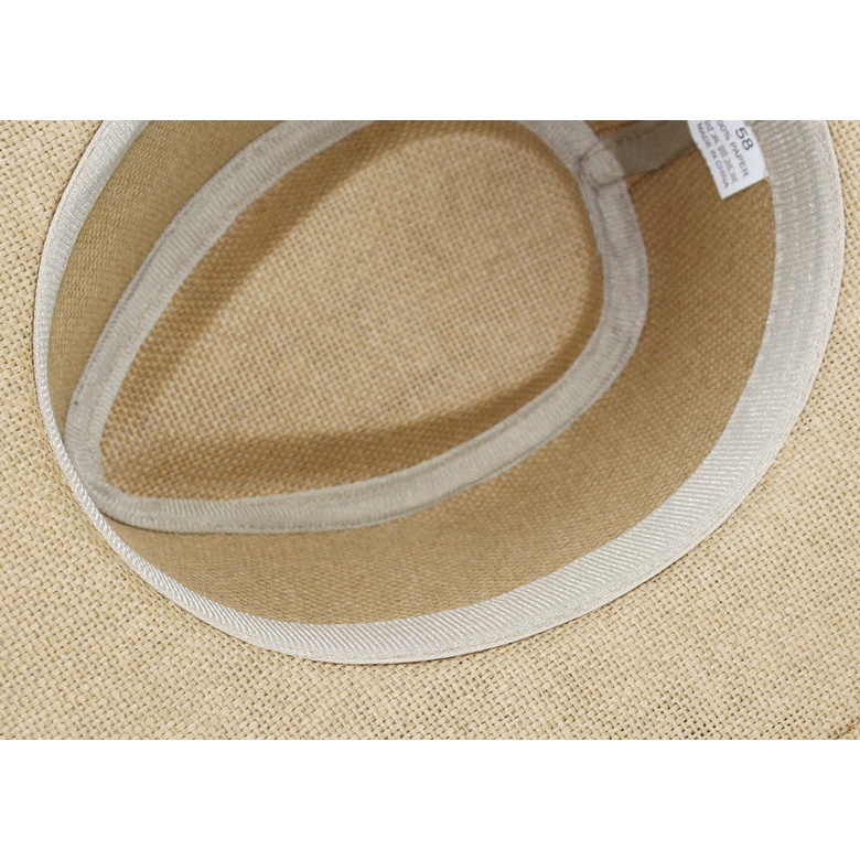 Mũ cói nam nữ Fedora đi biển cao cấp kiểu dáng vành thẳng form cứng
