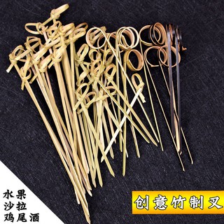 Bộ nĩa ghim trái cây và nĩa tre dùng một lần trang trí hình trái cây dễ thương sáng tạo