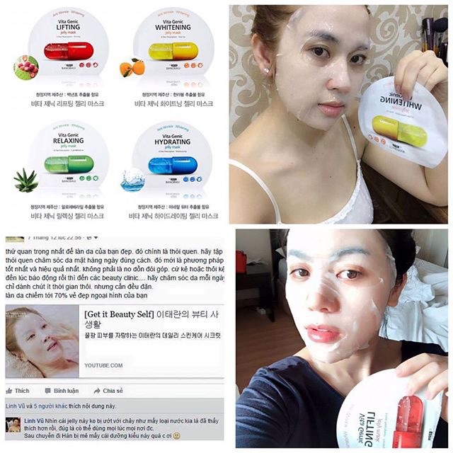 Hộp 10 Mặt nạ Vitamin Vita Genic Jelly Mask Sheet Banobagi - Cứu Tinh Cho Làn Da