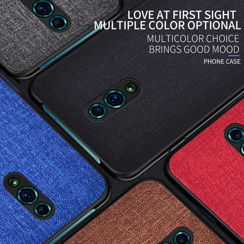 OPPO Reno 10x zoom Case Ultra Thin Soft Fabric Canvas Hybrid Protective Phone Cover