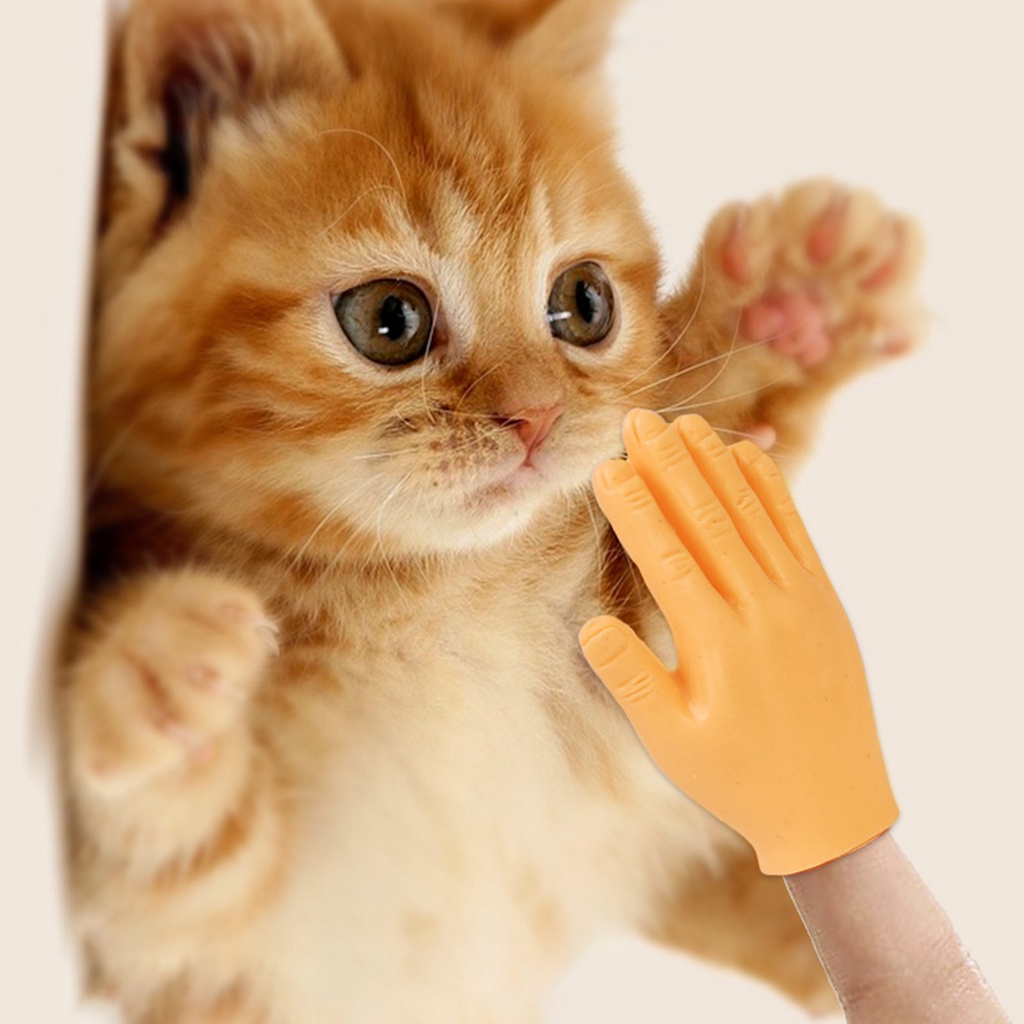 Đồ Chơi Ngón Tay Cao Su Hình Bàn Tay Dễ Thương Cho Mèo Cưng