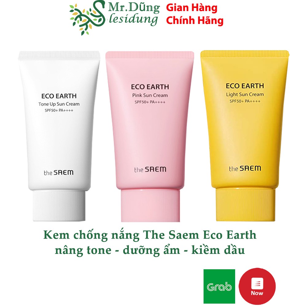 Kem Chống Nắng Cho Da Nhạy Cảm The Saem Eco Earth Power Pink Sun Cream SPF50+ PA++++ 50ml