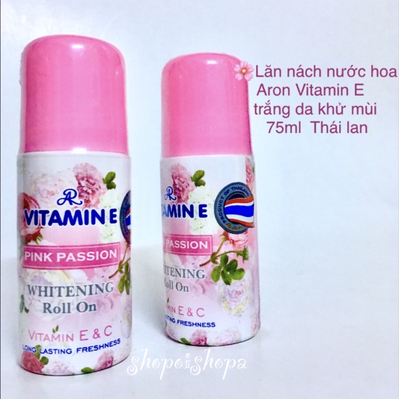 Lăn nách nước hoa Aron Vitamin E trắng da khử mùi 75Ml Thái lan