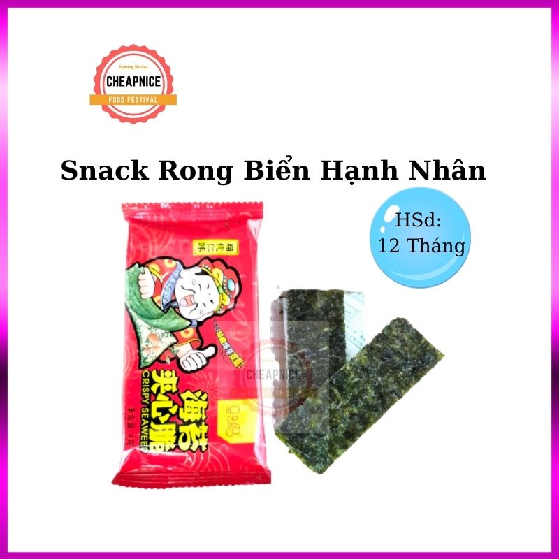 Snack Rong Biển Hạnh Nhân Kẹp Hạt, Hsd 12 Tháng- Đồ Ăn Vặt Trung Quốc Siêu Ngon.