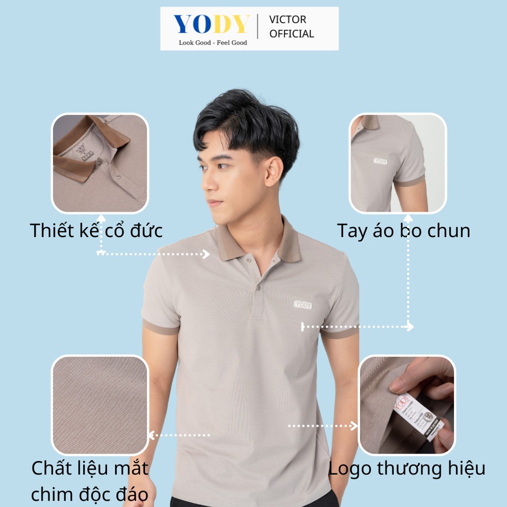 Áo Phông Polo Nam YODY Mắt Chim Chất Thun Cotton Ngắn Tay Có Cổ, Phần Cổ Và Bo Tay Áo Tỉ Mỉ  Mã SP APM3299