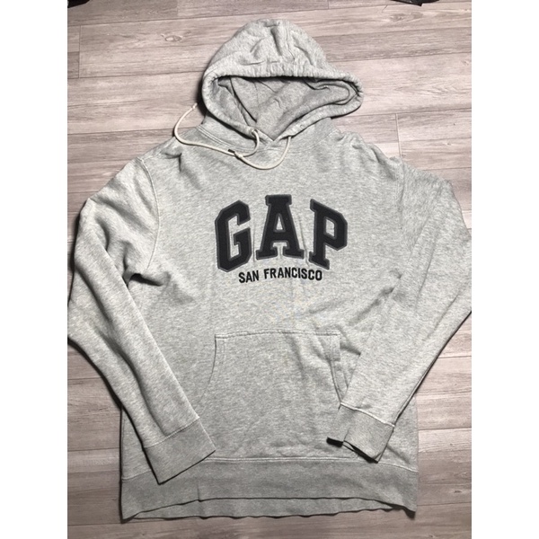 Áo Hoodie nam nữ hiệu GAP màu xám thêu logo size S
