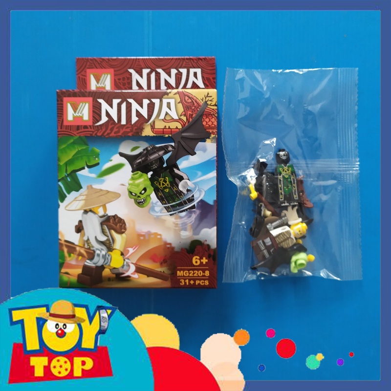 Combo 8 mẫu ( 16 mini ) lắp ráp ghép ninjago SS13 minifigures ninja chiến đấu cùng các ác nhân xếp hình MG220