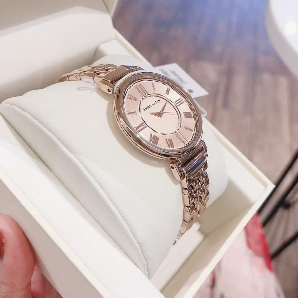 Đồng hồ nữ Anne Klein vàng hồng, mặt số la mã - Size 30mm