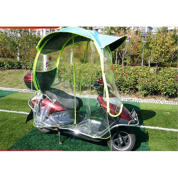 Áo mưa xe máy thông minh, mái che xe máy chống mưa nắng có rèm cưa hai bên có thể tháo lắp dễ dàng, bảo vệ sức khỏe