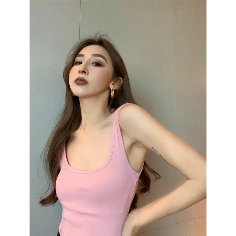 Áo hai dây dáng ôm co giãn thời trang Hàn Quốc