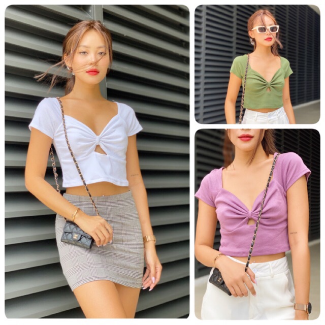 Áo croptop nơ ngực