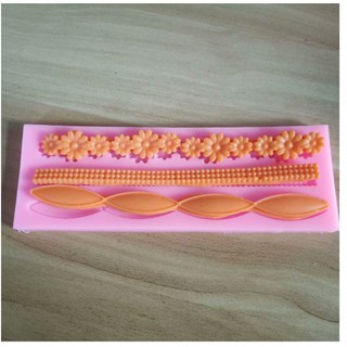 Khuôn Silicone Viền Hoa Cong 3 Kiểu