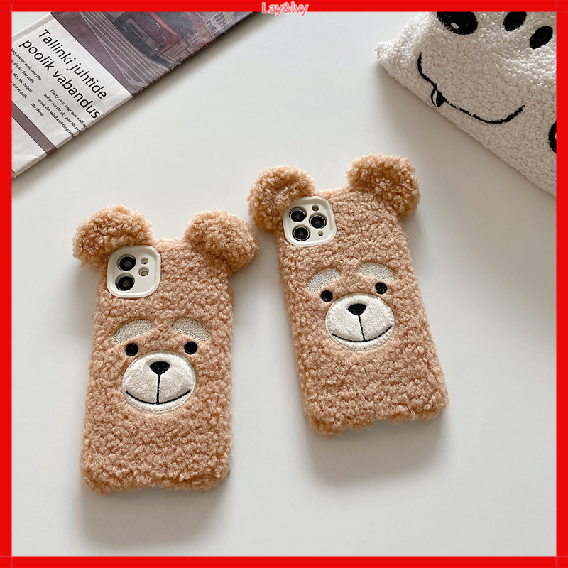 Ốp điện thoại silicone IMD mềm nhồi bông hình gấu Teddy cho Iphone 7/8 7+/8+ X XS XR XS max 11/12 11P/12P 11pm/12pm 12m