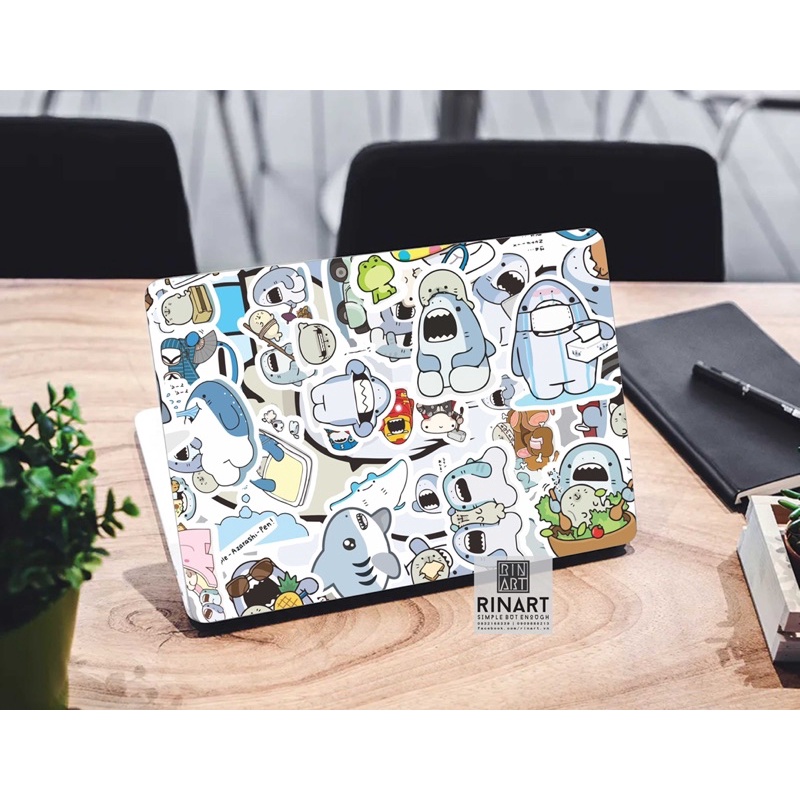 SET 100 STICKER CÁ MẬP NHẬT BẢN SIÊU DỄ THƯƠNG DÁN TRANG TRÍ ĐIỆN THOẠI LAPTOP VALI MŨ BẢO HIỂM XE MÁY TỦ KỆ,...