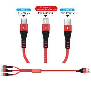Dây Cáp Sạc Nhanh 3 Trong 1 Cho Android Ios 2a Type C Micro Usb