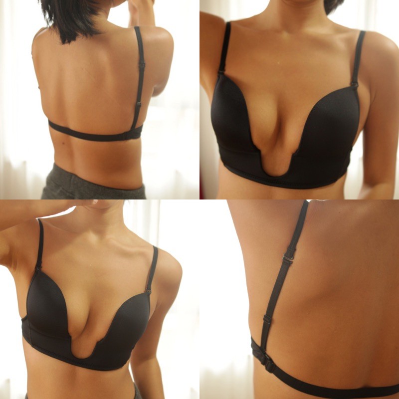 Áo Lót U-Bra/ Plunge Bra Gọng Thấp, Áo Ngực Mặc Trang Phục Khoét Sâu Cổ Không Lộ Đệm Nâng Vừa Phom Đẹp Chuẩn