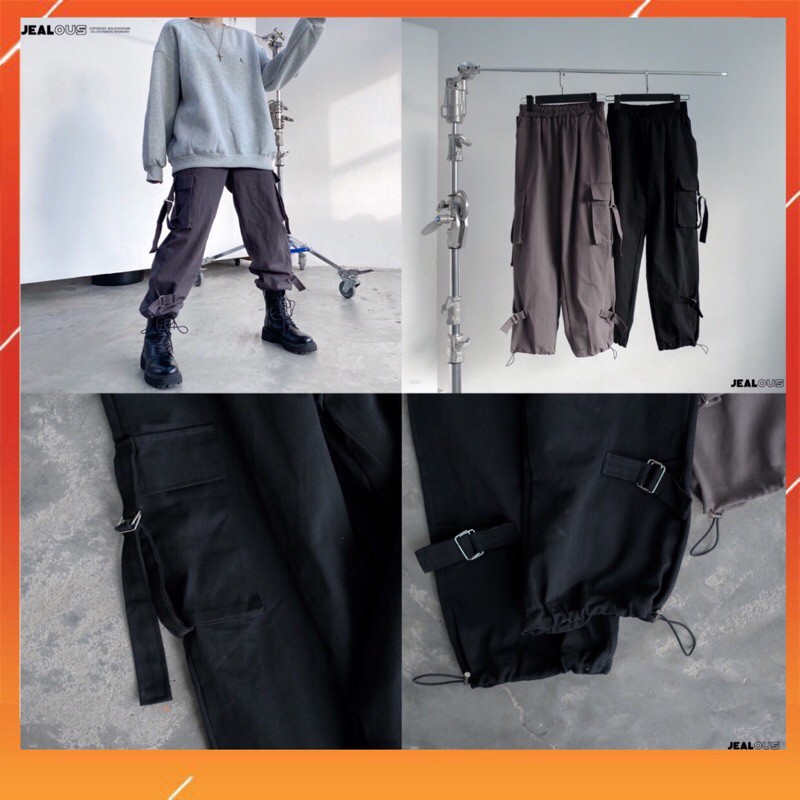 [Mã FADIRECT20 giảm 20K đơn 150K] Quần jogger kaki túi hộp gấu có dây đai 5525