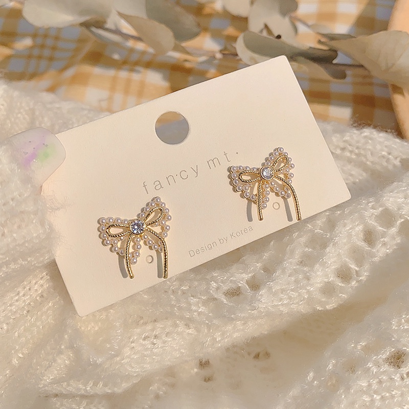 Bông tai đính đá bạc 925 hoa tai có hình chiếc lá, nguyệt quế, hình vuông tròn bầu dục Hàn Quốc, Lemi Accessories