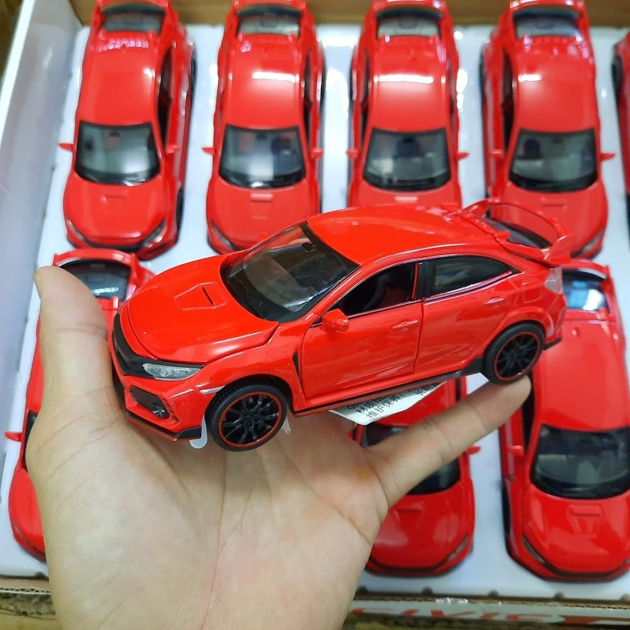 Mô hình xe ô tô Civic RS Đồ chơi trẻ em xe ô tô tỉ lệ 1:32 bằng kim loại có âm thanh và đèn