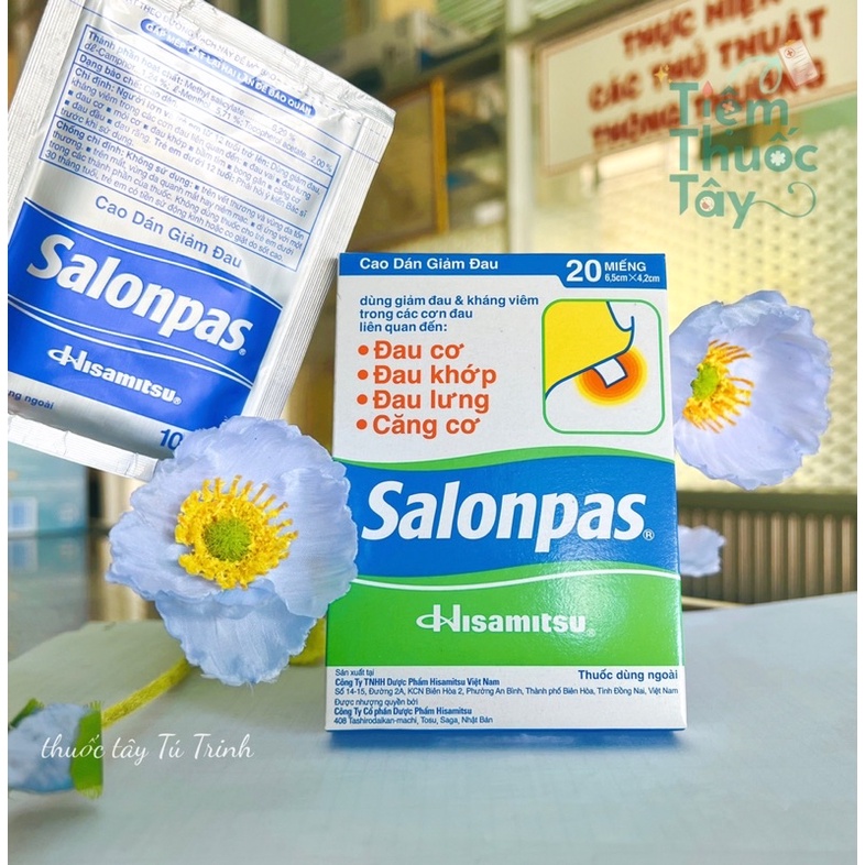 MIẾNG DÁN GIẢM ĐAU SALONPAS [Gói 10 Miếng - Hộp 20 Miếng]