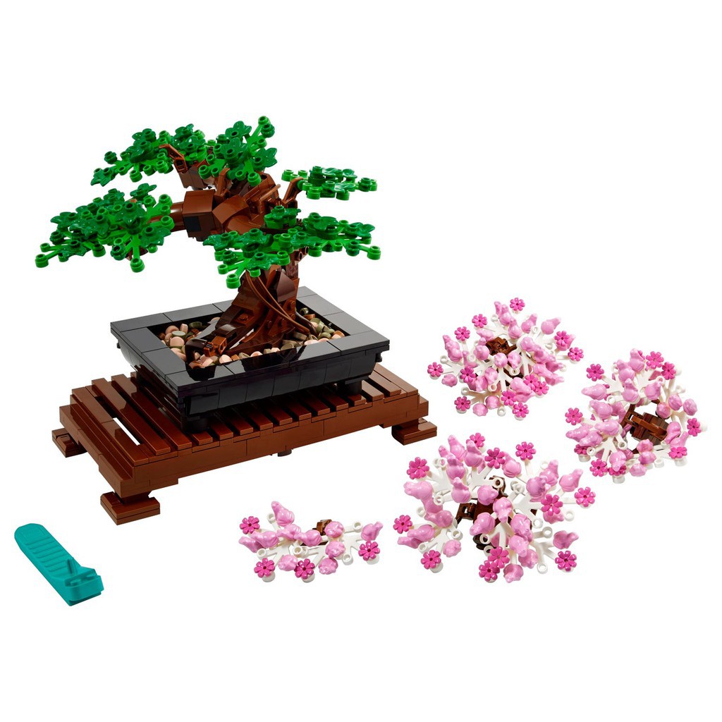 Bộ xếp hình lego 10281,hoa bonsai Xếp Hình Chậu Cây Bonsai Phong Thủy 878 Mảnh