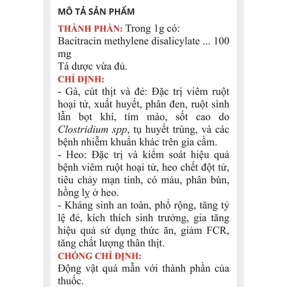 1 gói Clos-BMD dùng cho gà vịt heo