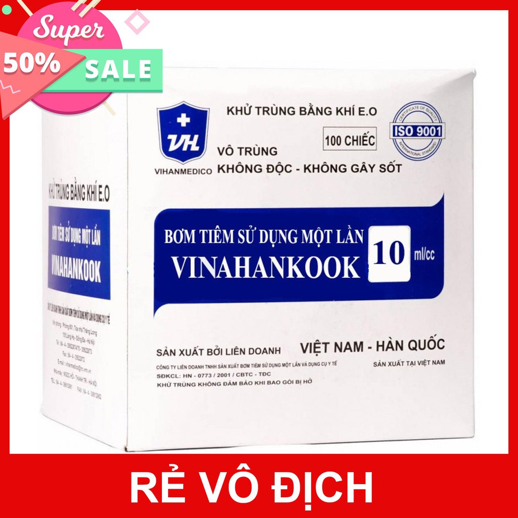 [Giá Gôc] Bơm tiêm Vinahankook 10cc/10ml(h/100c)