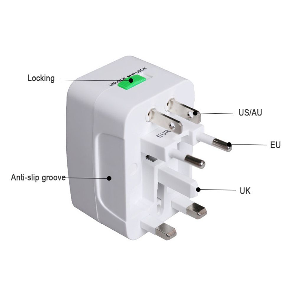 Runbu-International Power Converter All-in-one Travel Adapter Socket without USB Aluminum Iron Type