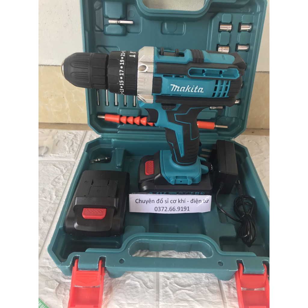 Máy Khoan Dùng pin MAKITA 24V -  - Máy bắt vít, máy khoan sắt,bắn vít - 2 Pin chuẩn 5 CELL 5.0