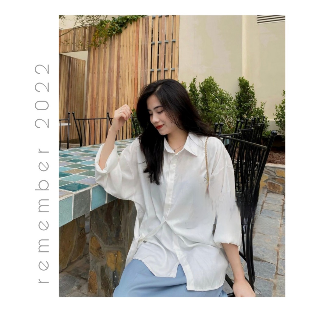 Áo sơ mi lụa lanh cao cấp cúc cài kiểu