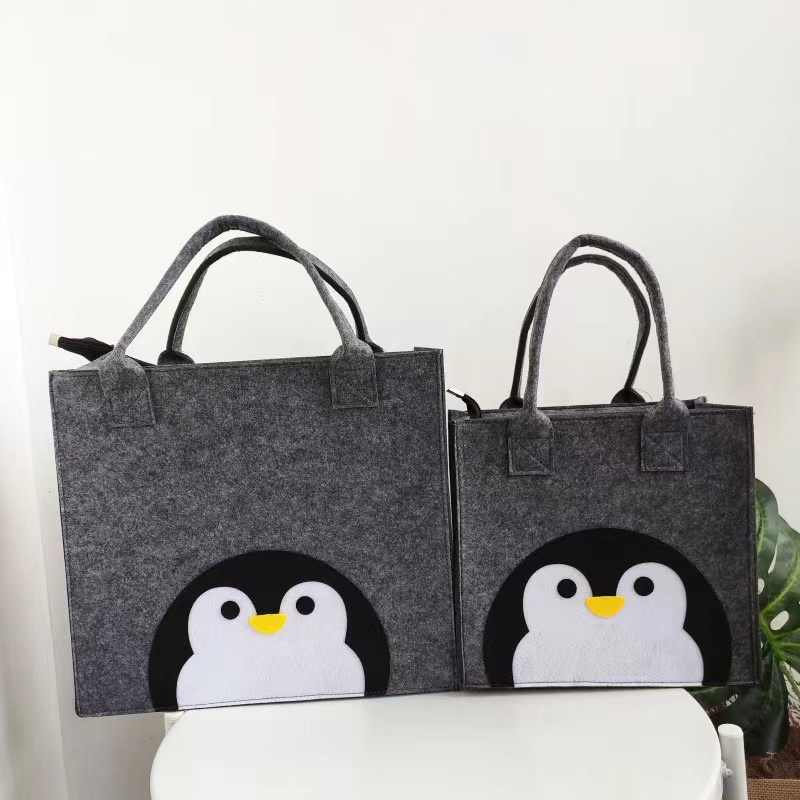 Túi dạ nỉ hoạt hình dễ thương có khóa kéo miệng đi học đi làm đựng cơm văn phòng