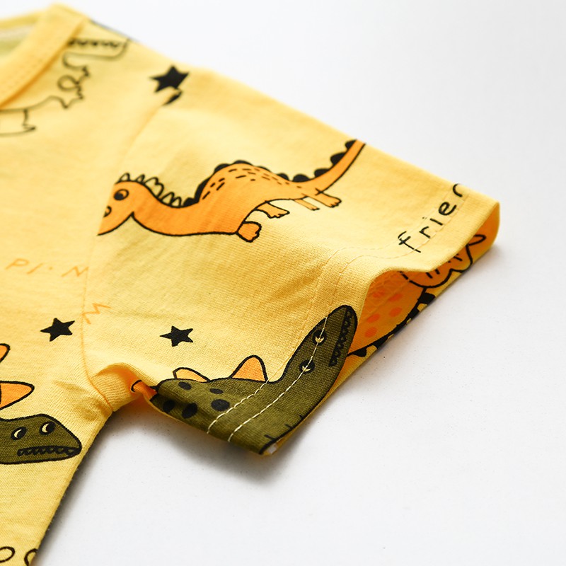 【TS】Kids Cute Cartoon Printed Cotton Short Sleeve T-shirt+Shorts Baby Boys Girls Clothing Set