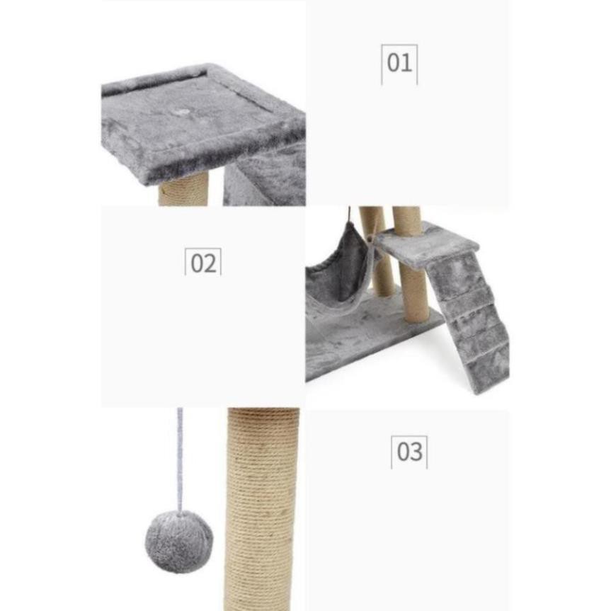 Trụ mèo leo trèo nhiều tầng Nhà cây cho mèo cao 1,4m cat tree dụng cụ cào móng