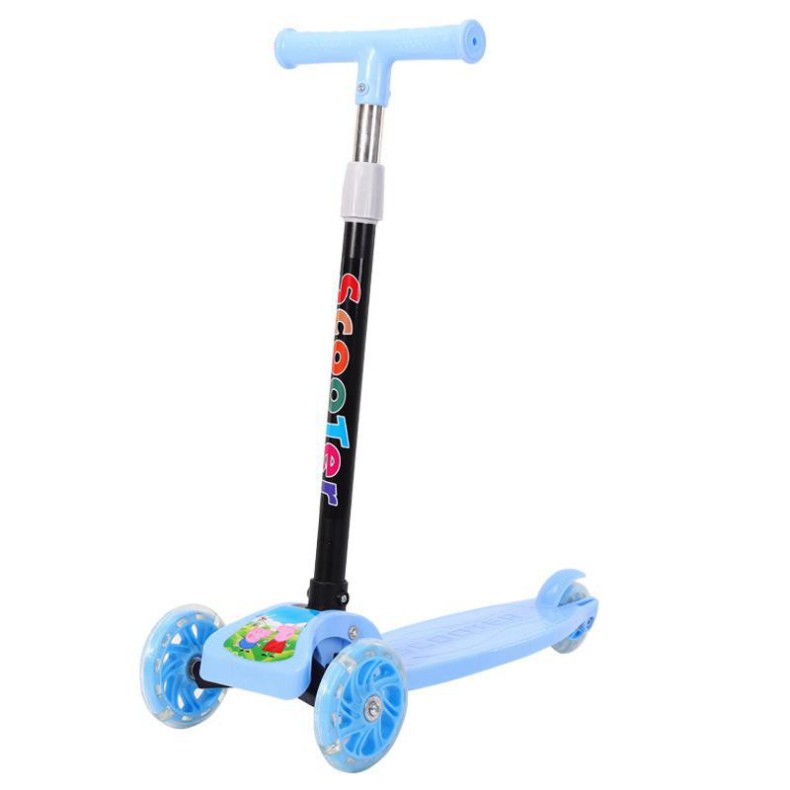 Xe scooter cho bé, xe trượt scooter trẻ em 3 bánh gấp gọn có đèn phát sáng Bỉm coco