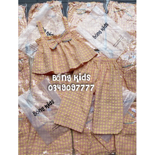 Bộ Lửng Bé Gái Đính Nơ Kẻ Ô MLS