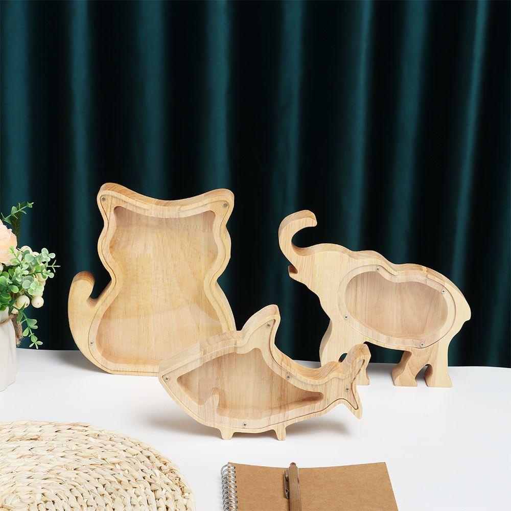 Hộp Đựng Tiền Tiết Kiệm Bằng Gỗ Thủ Công Để Bàn Trang Trí