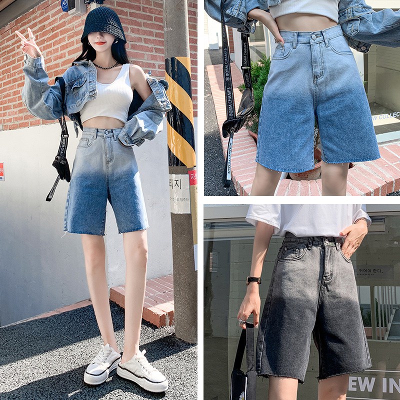 Quần short bò loang ulzzang unisex siêu cá tính quần đùi bò HO850