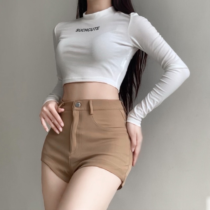 _D.CARTIED_Full set SUCHCUTE EDO gồm croptop dài tay • quần đùi ( short ) cạp cao • Áo khoác vải dù bóng chày ( bomber )