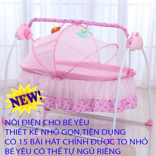 Nôi điện , rung, phát nhạc, có đồ chơi cho bé yêu- Nôi điện cao cấpPRIMIcực tiện và nhiều ưu điểm