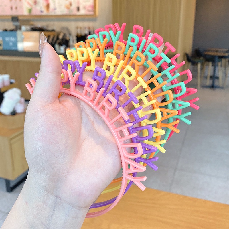 Băng Đô Đính Hạt Có Chữ Chúc Mừng Sinh Nhật, Màu Sắc Tùy Chọn JP6